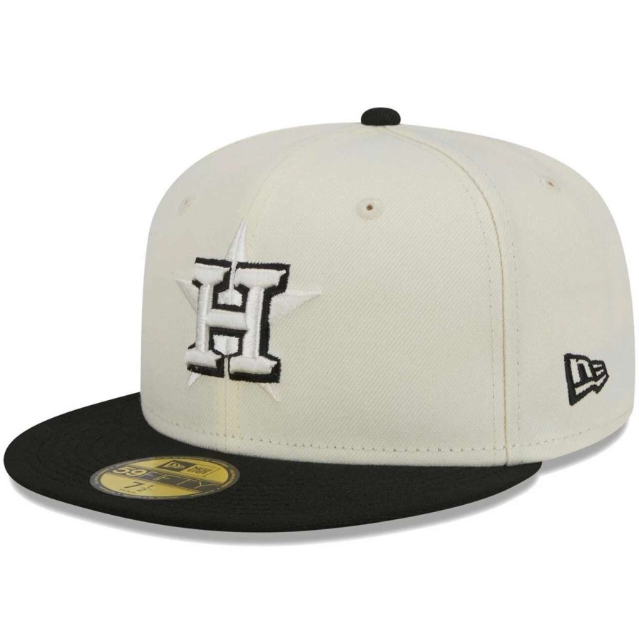 Team * | Men'S Houston Astros New Era Stone/Black Chrome 59Fifty Fitted Hat