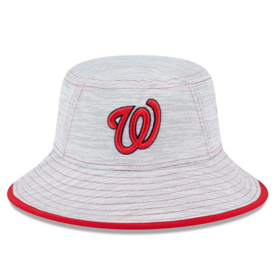 Team * | Men'S Washington Nationals New Era Gray Game Bucket Hat