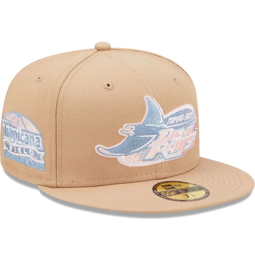 Team * | Men'S Tampa Bay Rays New Era Tan Tropicana Field Sky Blue Undervisor 59Fifty Fitted Hat