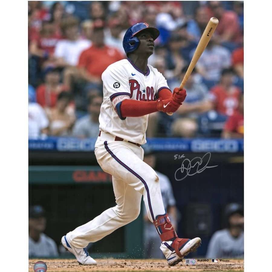 Collectibles & Memorabilia * | Autographed Philadelphia Phillies Didi Gregorius Fanatics Authentic 16 X 20 Hitting In Cream Jersey Photograph