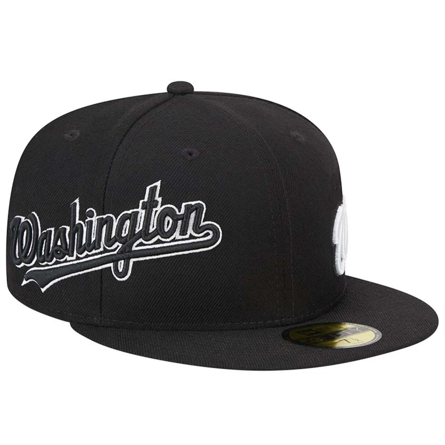 Team * | Men'S Washington Nationals New Era Black Jersey 59Fifty Fitted Hat