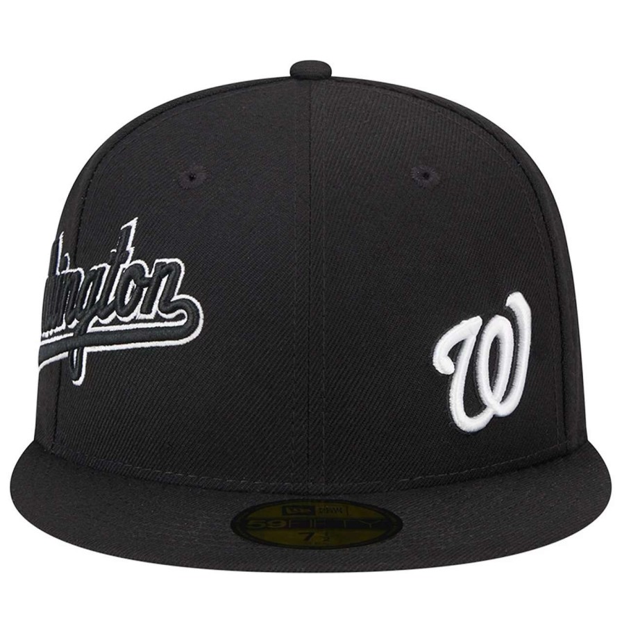 Team * | Men'S Washington Nationals New Era Black Jersey 59Fifty Fitted Hat