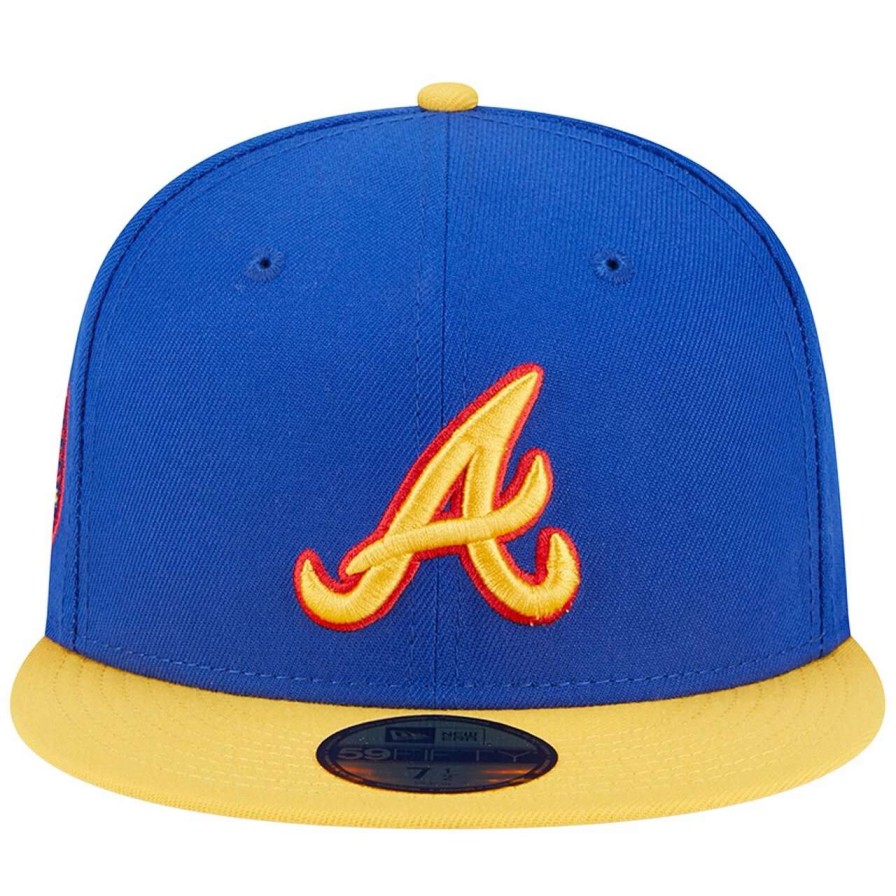 Team * | Men'S Atlanta Braves New Era Royal/Yellow Empire 59Fifty Fitted Hat