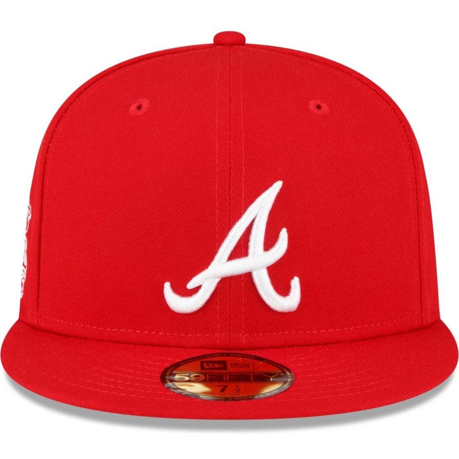 Team * | Men'S Atlanta Braves New Era Red Sidepatch 59Fifty Fitted Hat