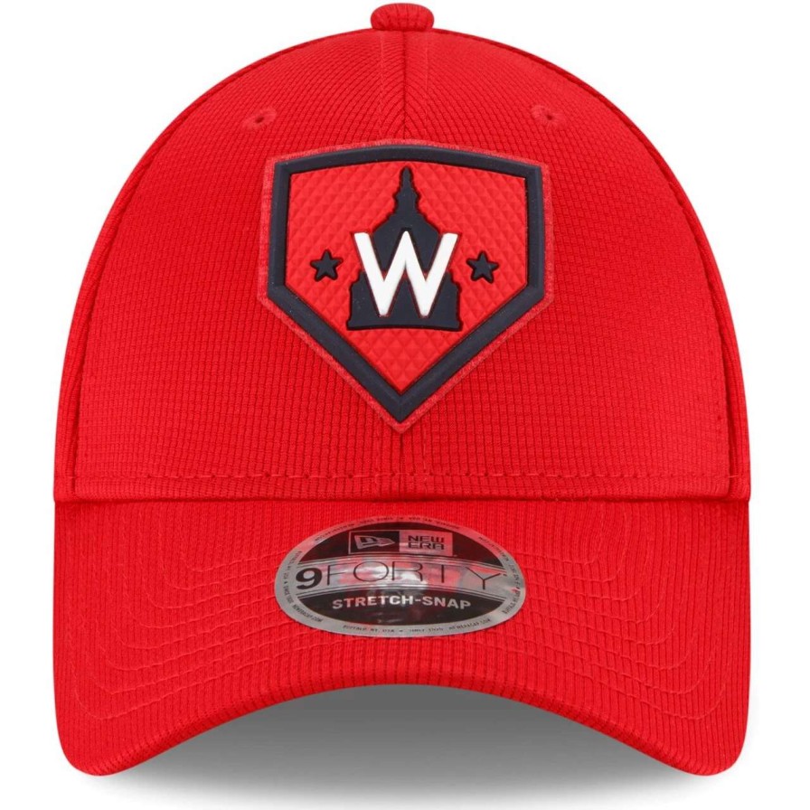 Team * | Men'S Washington Nationals New Era Red 2022 Clubhouse 9Forty Snapback Hat