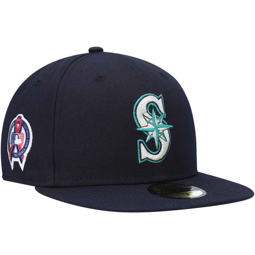 Team * | Men'S Seattle Mariners New Era Navy 9/11 Memorial Side Patch 59Fifty Fitted Hat