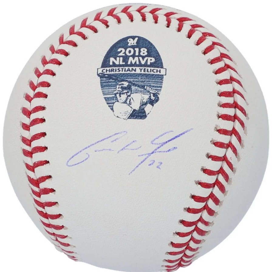 Collectibles & Memorabilia * | Autographed Milwaukee Brewers Christian Yelich Fanatics Authentic 2018 Nl Mvp Logo Baseball