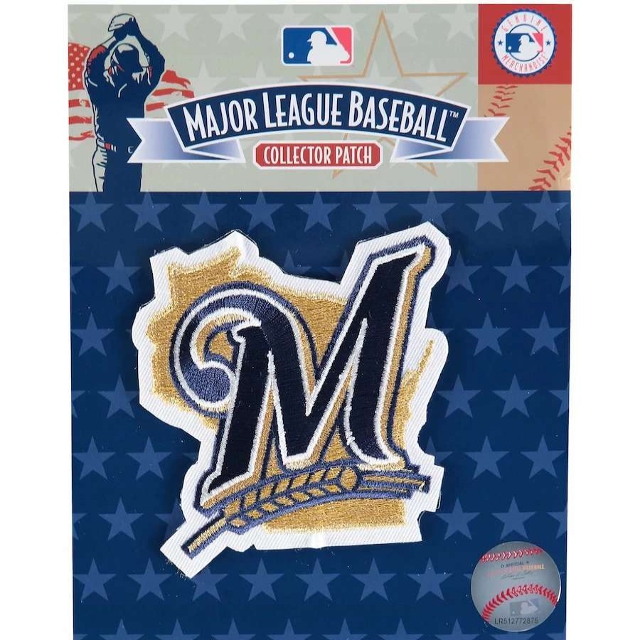 Collectibles & Memorabilia * | Milwaukee Brewers Gold/Navy "M" Secondary Logo Patch