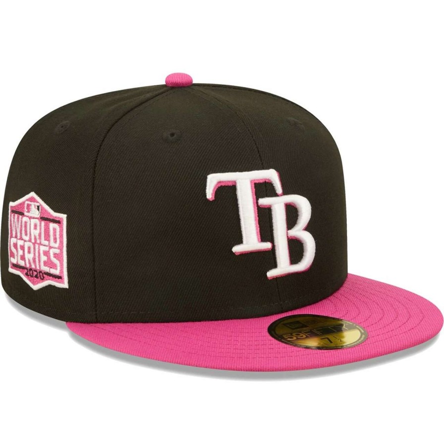 Team * | Men'S Tampa Bay Rays New Era Black/Pink 2020 World Series Passion 59Fifty Fitted Hat