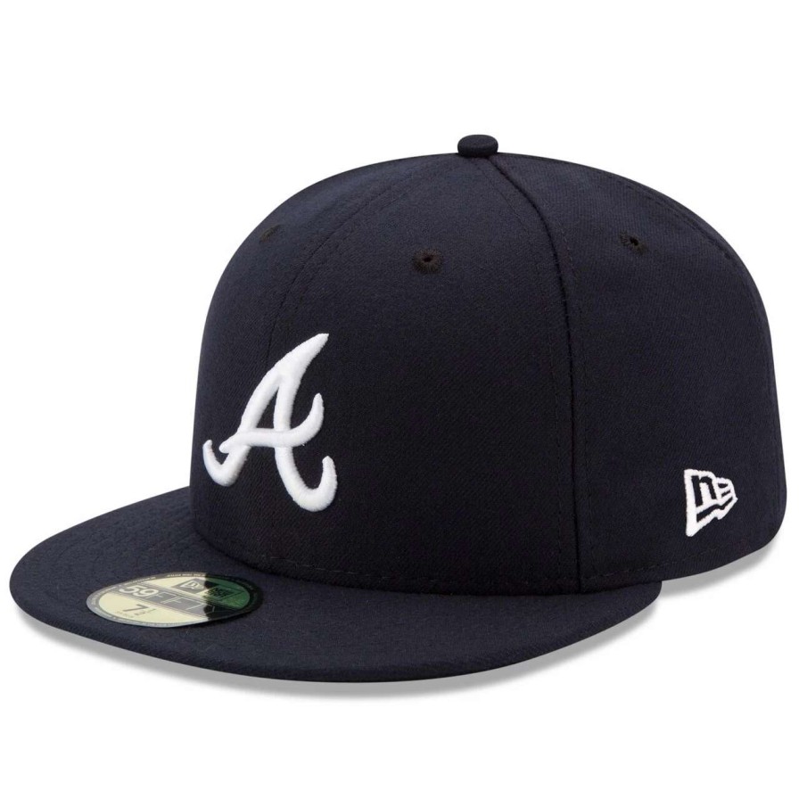 Team * | Men'S Atlanta Braves New Era Navy Road Authentic Collection On-Field 59Fifty Fitted Hat