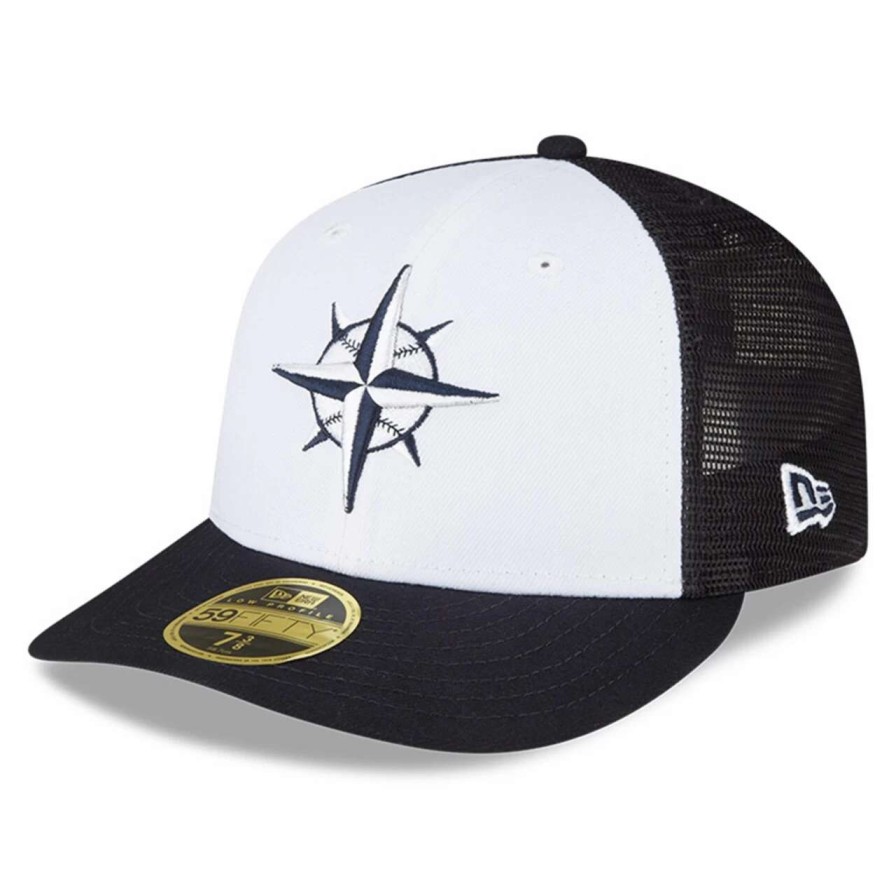 Team * | Men'S Seattle Mariners New Era White/Navy 2023 On-Field Batting Practice Low Profile 59Fifty Fitted Hat