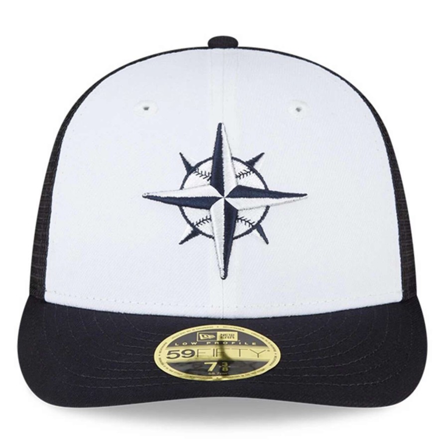 Team * | Men'S Seattle Mariners New Era White/Navy 2023 On-Field Batting Practice Low Profile 59Fifty Fitted Hat