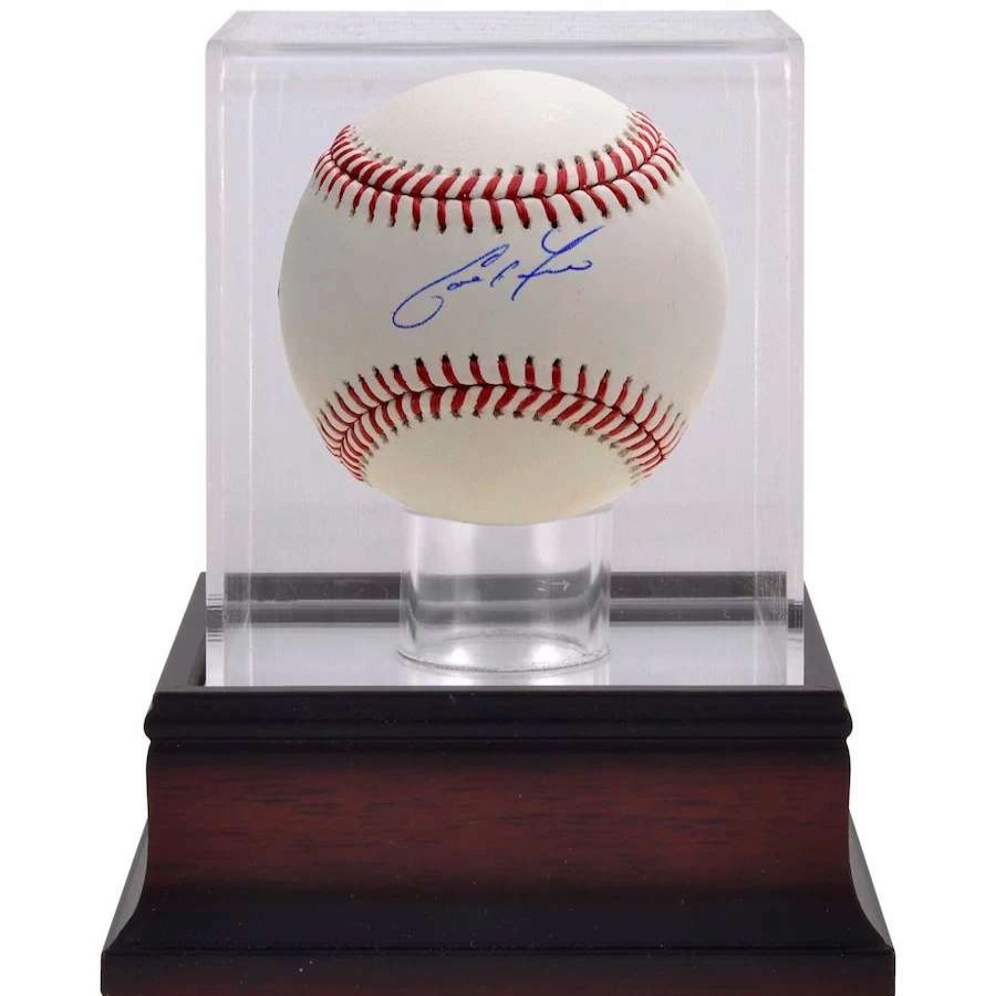 Collectibles & Memorabilia * | Autographed Milwaukee Brewers Christian Yelich Fanatics Authentic Baseball & Mahogany Baseball Display Case