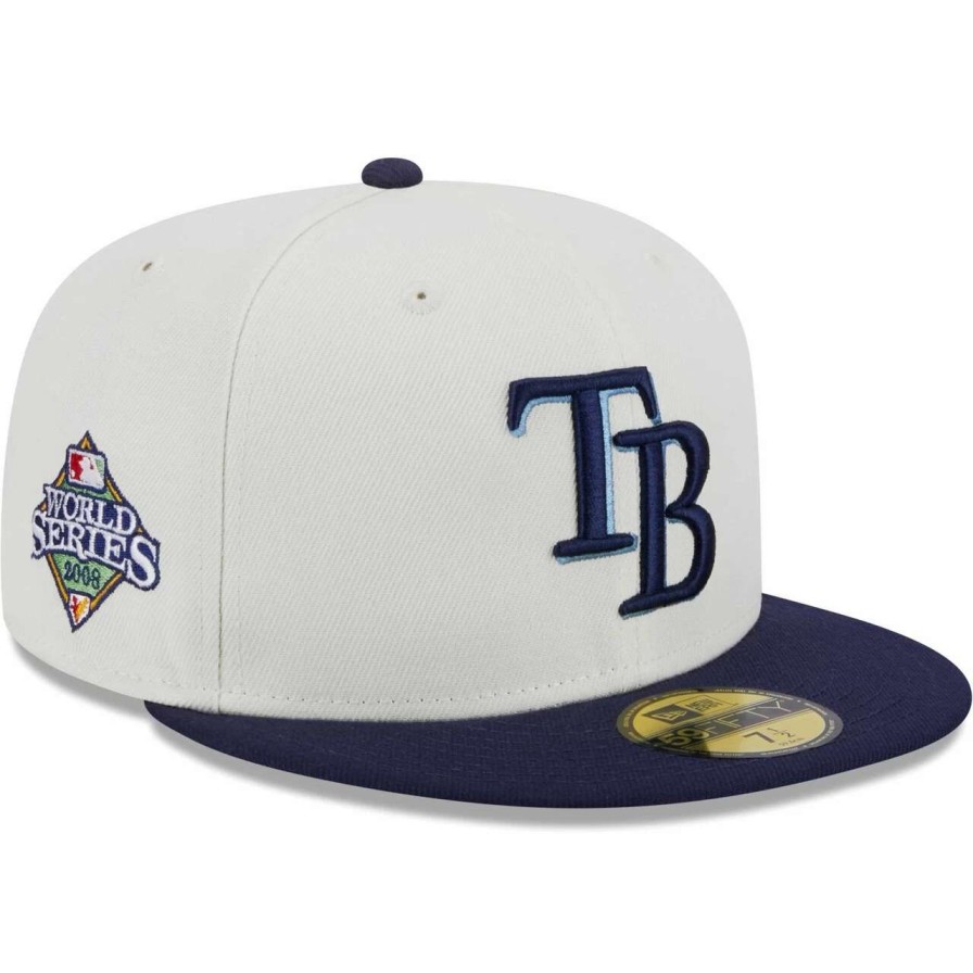 Team * | Men'S Tampa Bay Rays New Era Stone/Navy Retro 59Fifty Fitted Hat