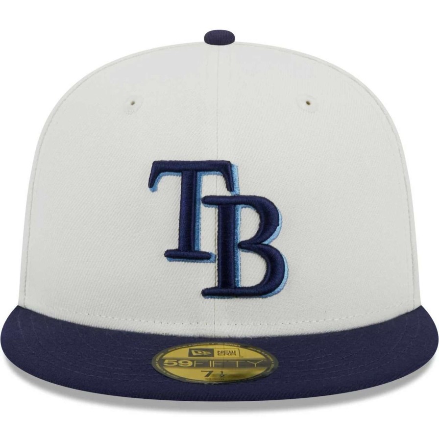 Team * | Men'S Tampa Bay Rays New Era Stone/Navy Retro 59Fifty Fitted Hat