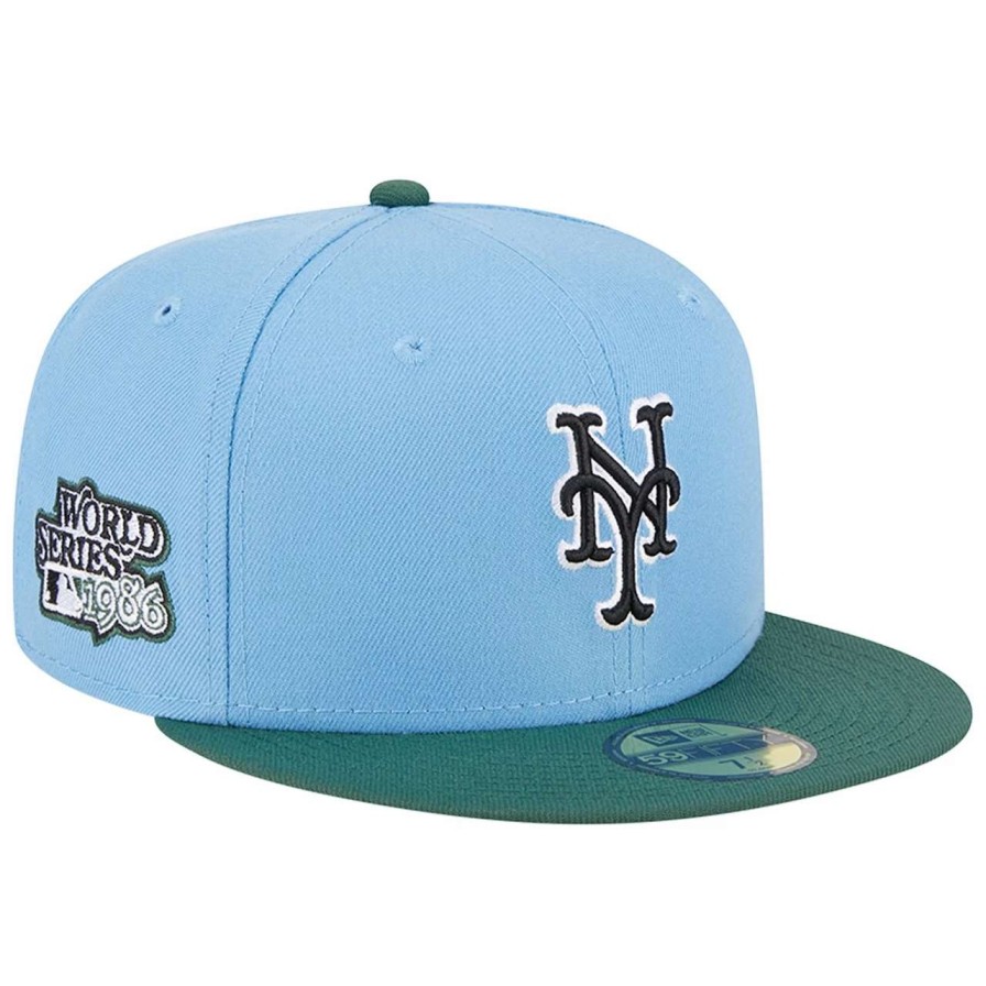 Team * | Men'S New York Mets New Era Sky Blue/Cilantro 1986 World Series 59Fifty Fitted Hat