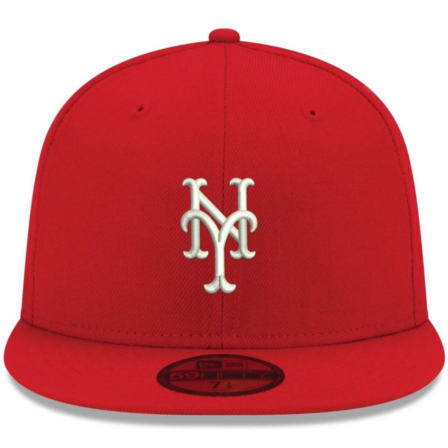 Team * | Men'S New York Mets New Era Red White Logo 59Fifty Fitted Hat