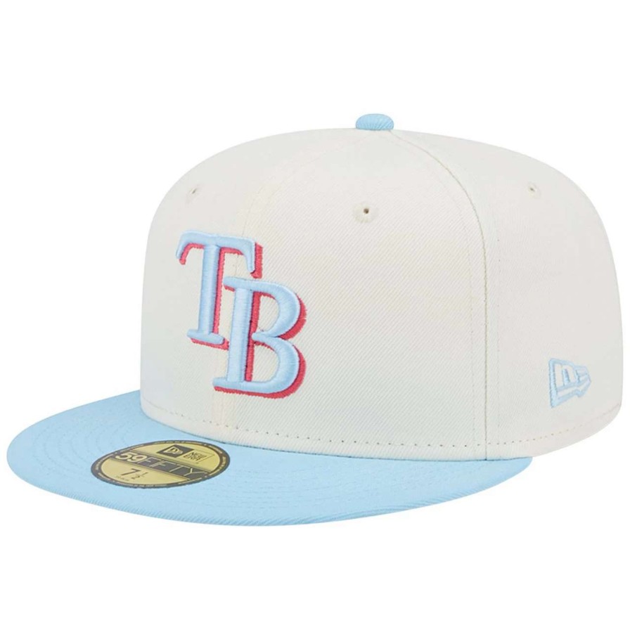 Team * | Men'S Tampa Bay Rays New Era Cream/Light Blue Spring Color Two-Tone 59Fifty Fitted Hat