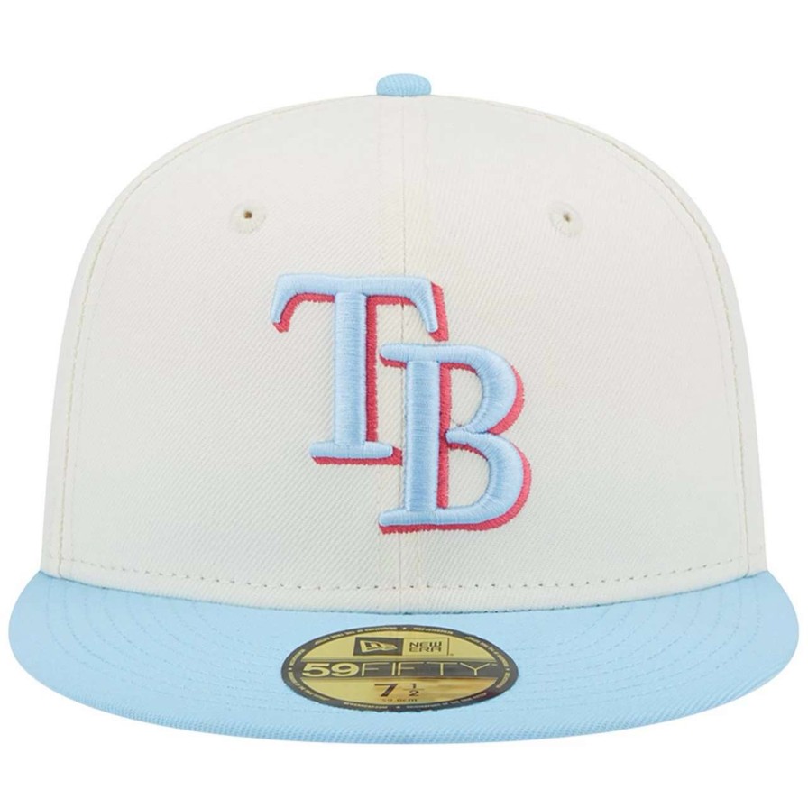 Team * | Men'S Tampa Bay Rays New Era Cream/Light Blue Spring Color Two-Tone 59Fifty Fitted Hat