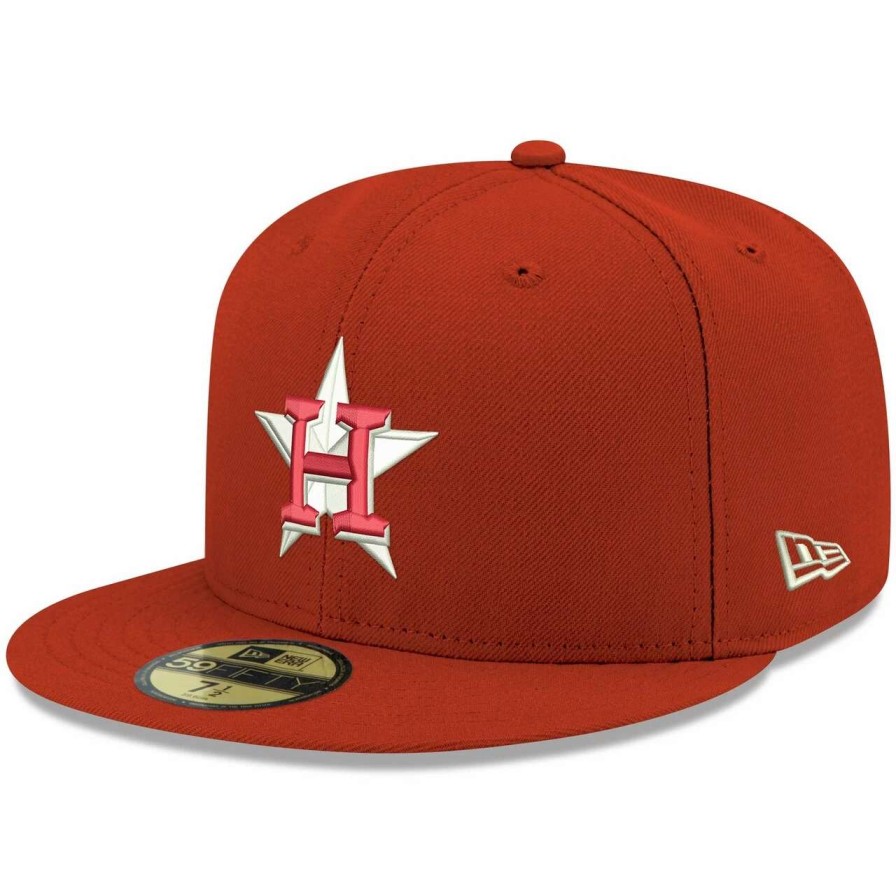 Team * | Men'S Houston Astros New Era Red White Logo 59Fifty Fitted Hat