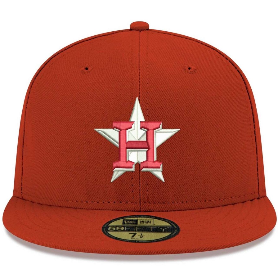 Team * | Men'S Houston Astros New Era Red White Logo 59Fifty Fitted Hat