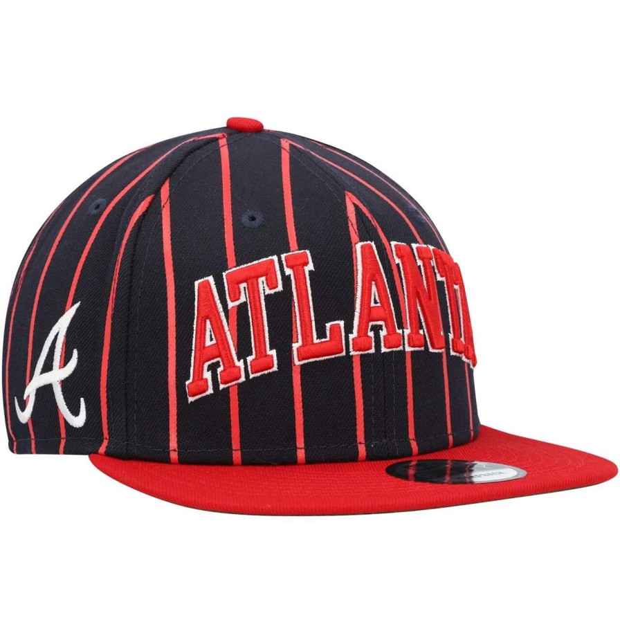 Team * | Men'S Atlanta Braves New Era Navy/Red City Arch 9Fifty Snapback Hat