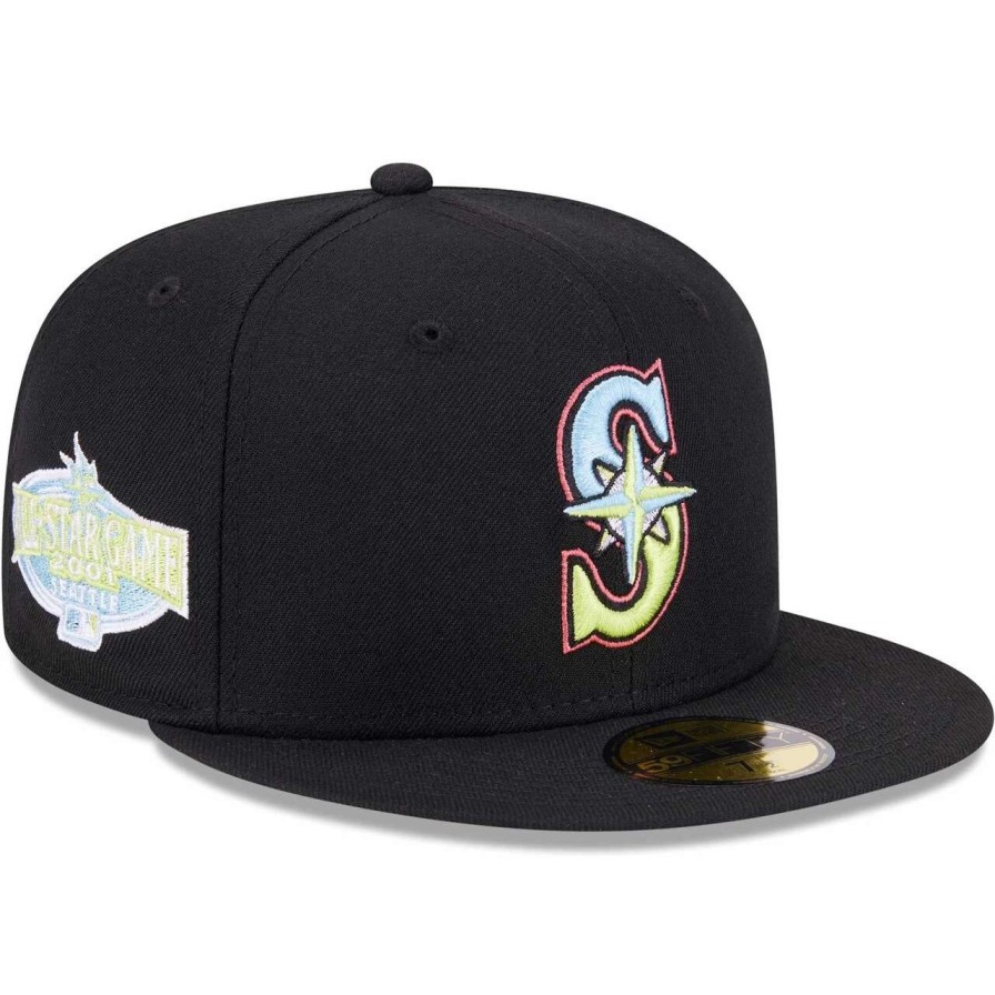 Team * | Men'S Seattle Mariners New Era Black Multi-Color Pack 59Fifty Fitted Hat