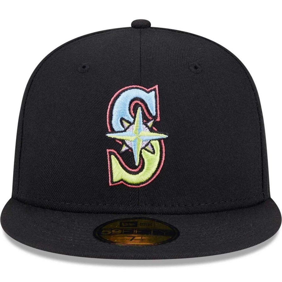 Team * | Men'S Seattle Mariners New Era Black Multi-Color Pack 59Fifty Fitted Hat