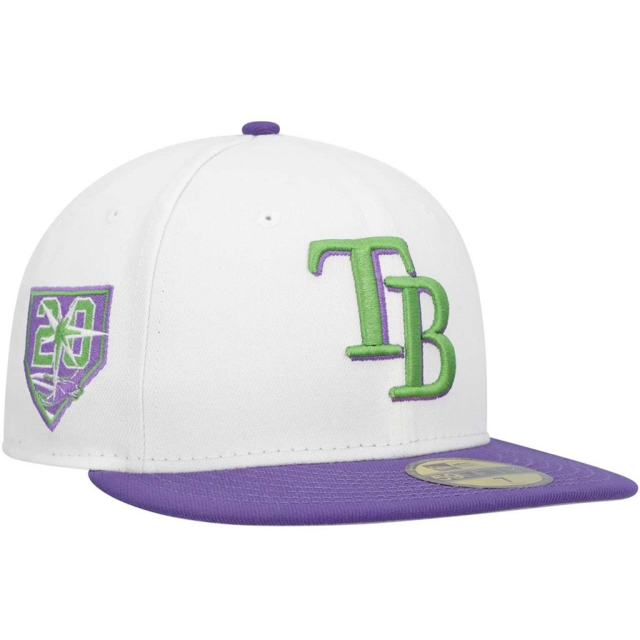 Team * | Men'S Tampa Bay Rays New Era White Side Patch 59Fifty Fitted Hat