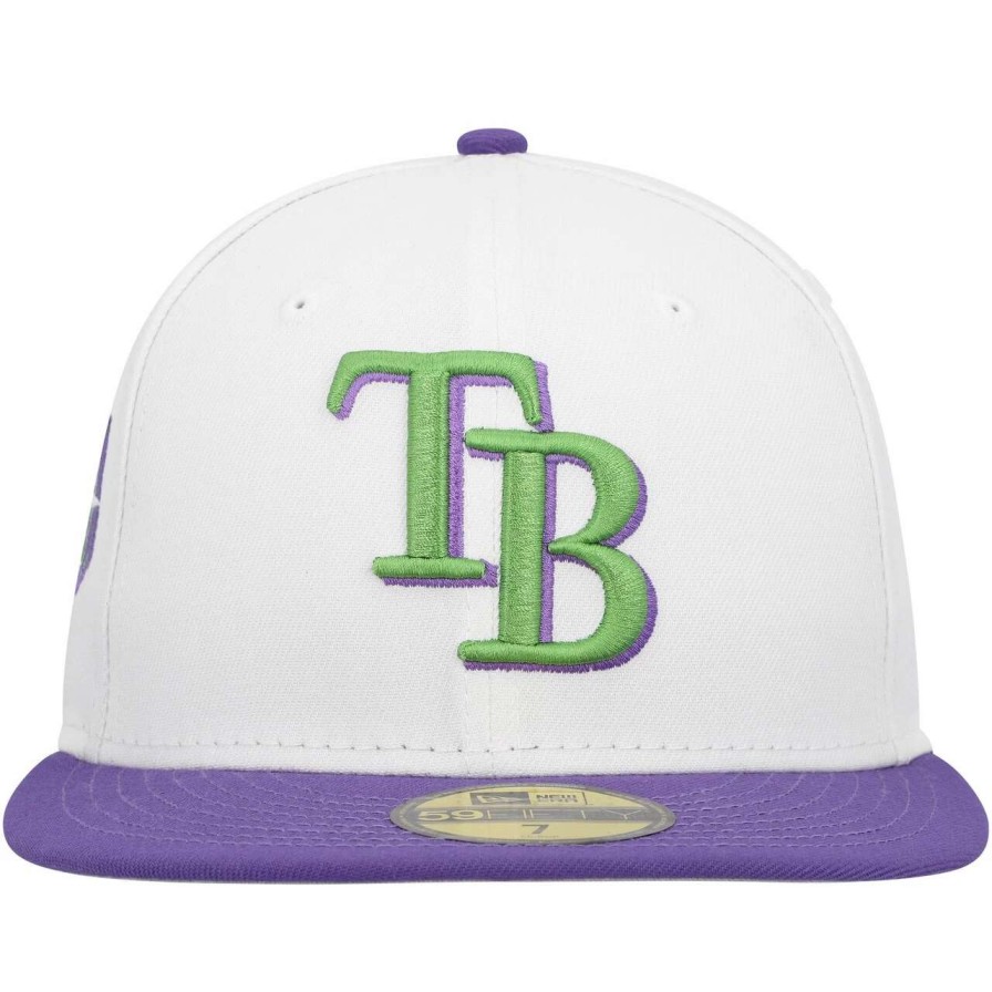 Team * | Men'S Tampa Bay Rays New Era White Side Patch 59Fifty Fitted Hat