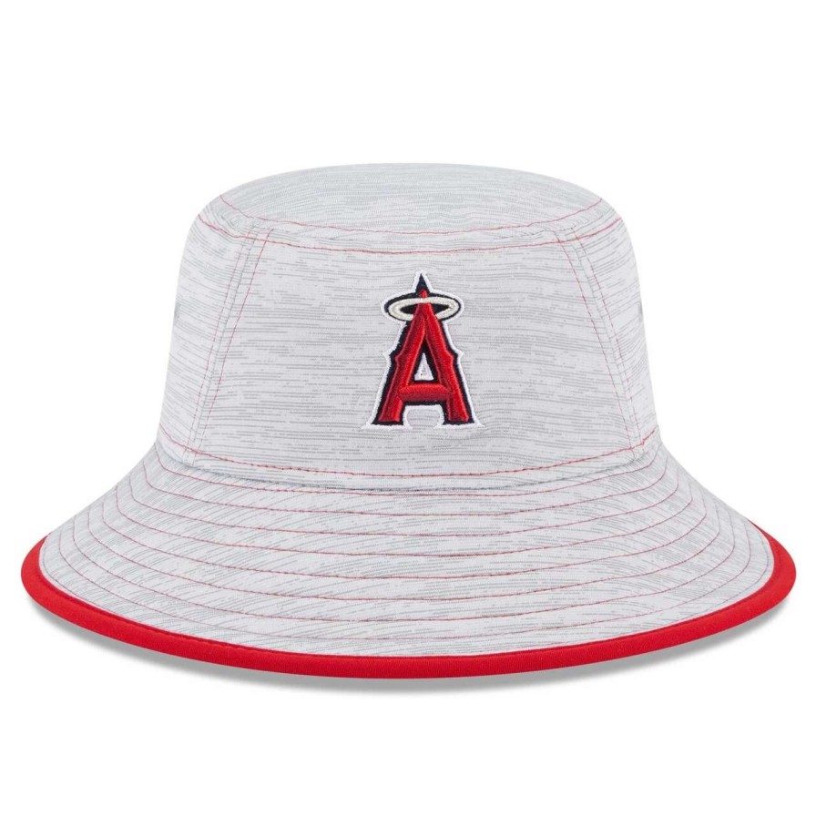 Team * | Men'S Los Angeles Angels New Era Gray Game Bucket Hat