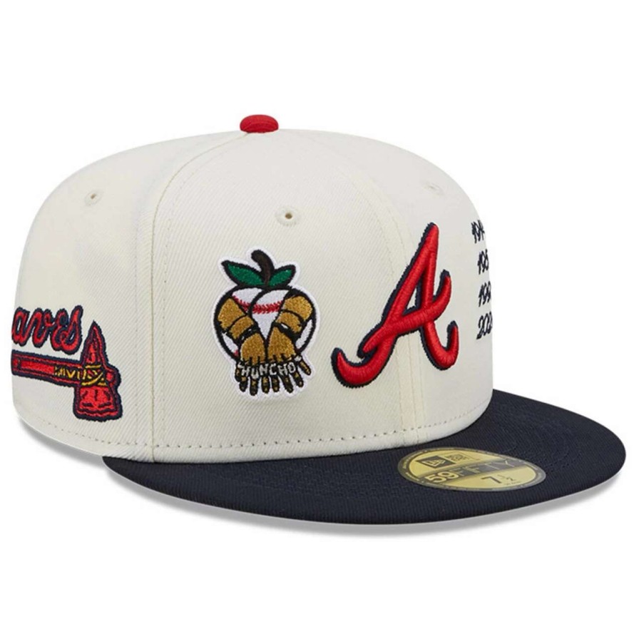 Team * | Men'S Atlanta Braves New Era Cream Four-Time World Series Champions X Quavo 59Fifty Fitted Hat