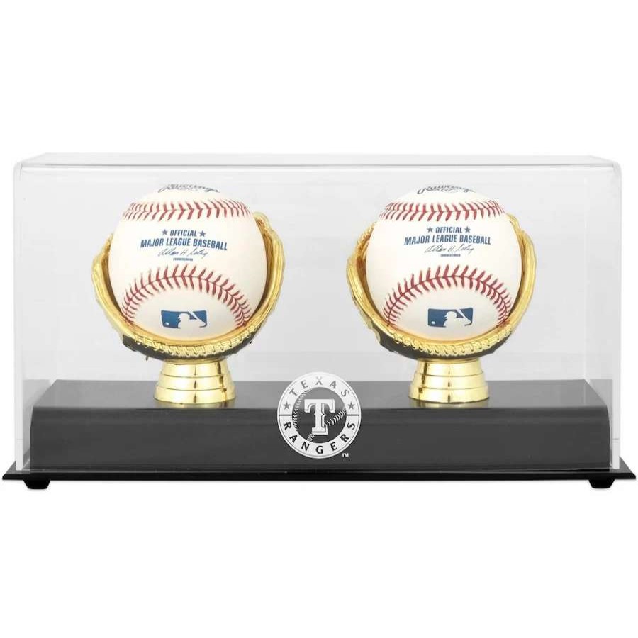 Collectibles & Memorabilia * | Texas Rangers Fanatics Authentic Gold Glove Double Baseball Logo Display Case