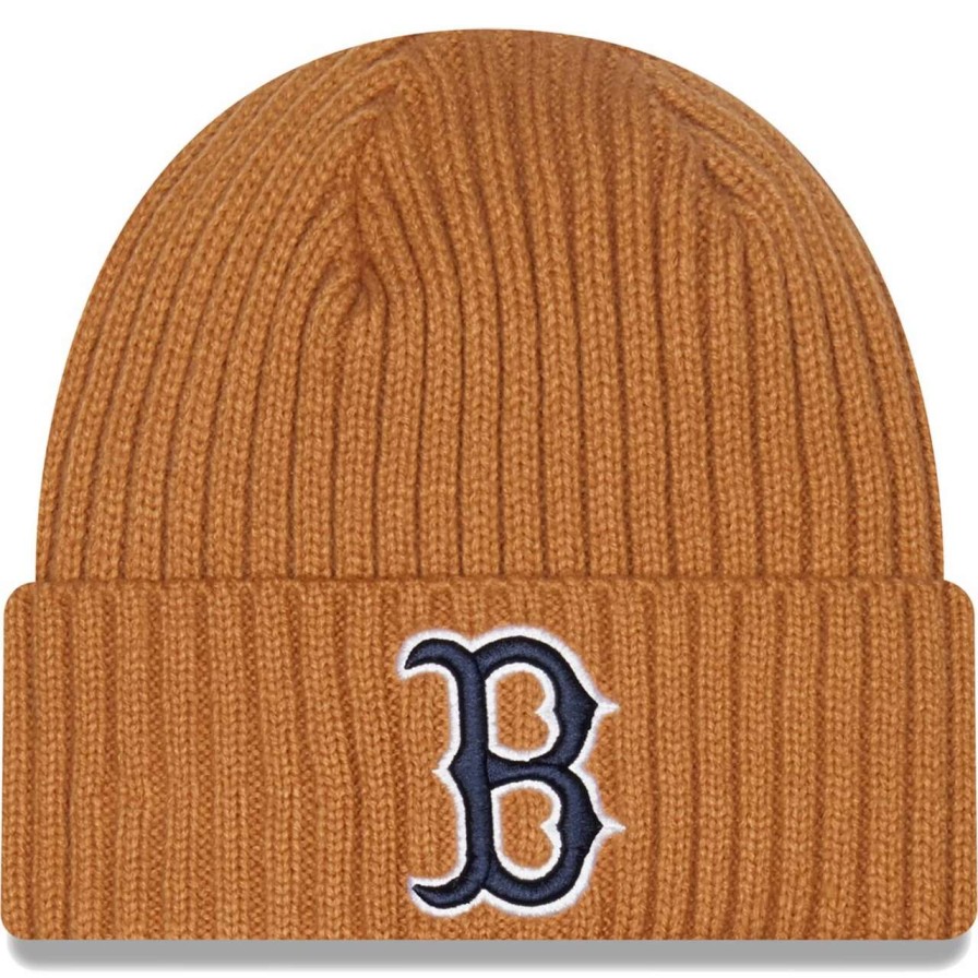 Team * | Men'S Boston Red Sox New Era Brown Classic Cuffed Knit Hat