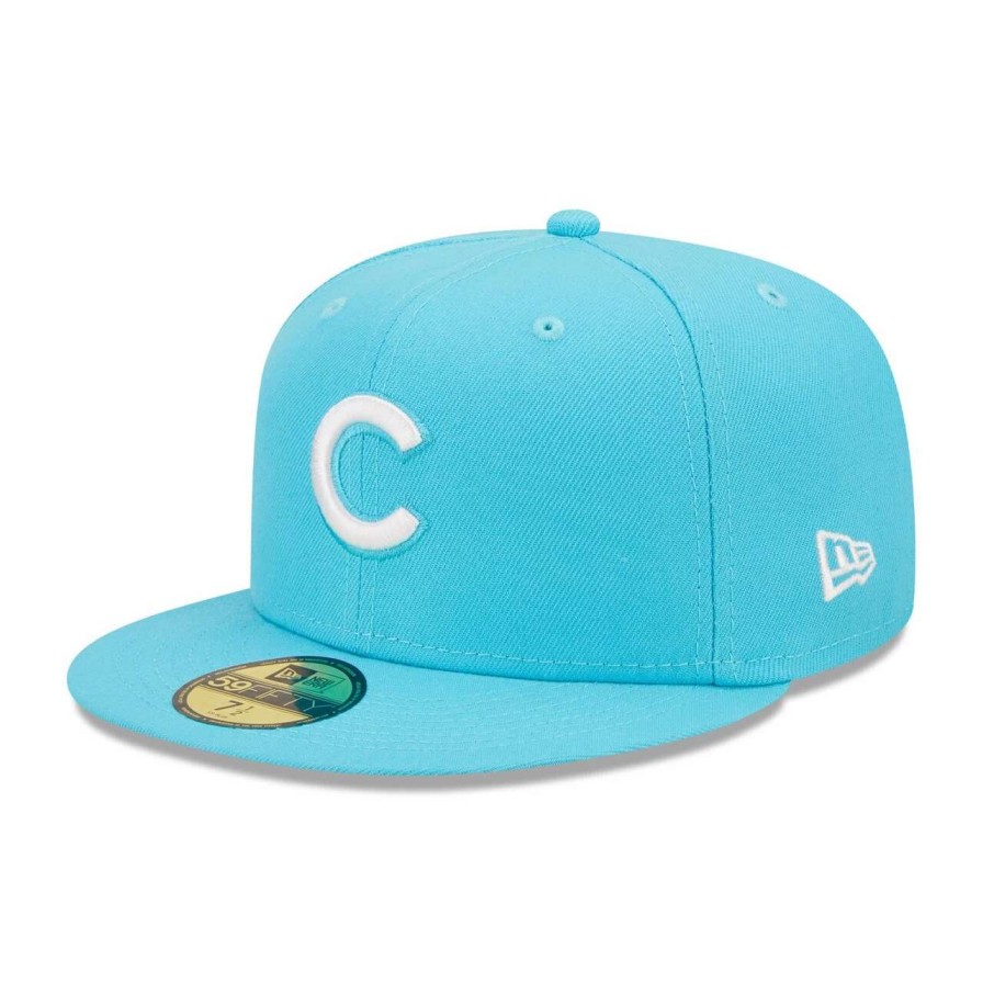 Team * | Men'S Chicago Cubs New Era Blue Vice Highlighter Logo 59Fifty Fitted Hat