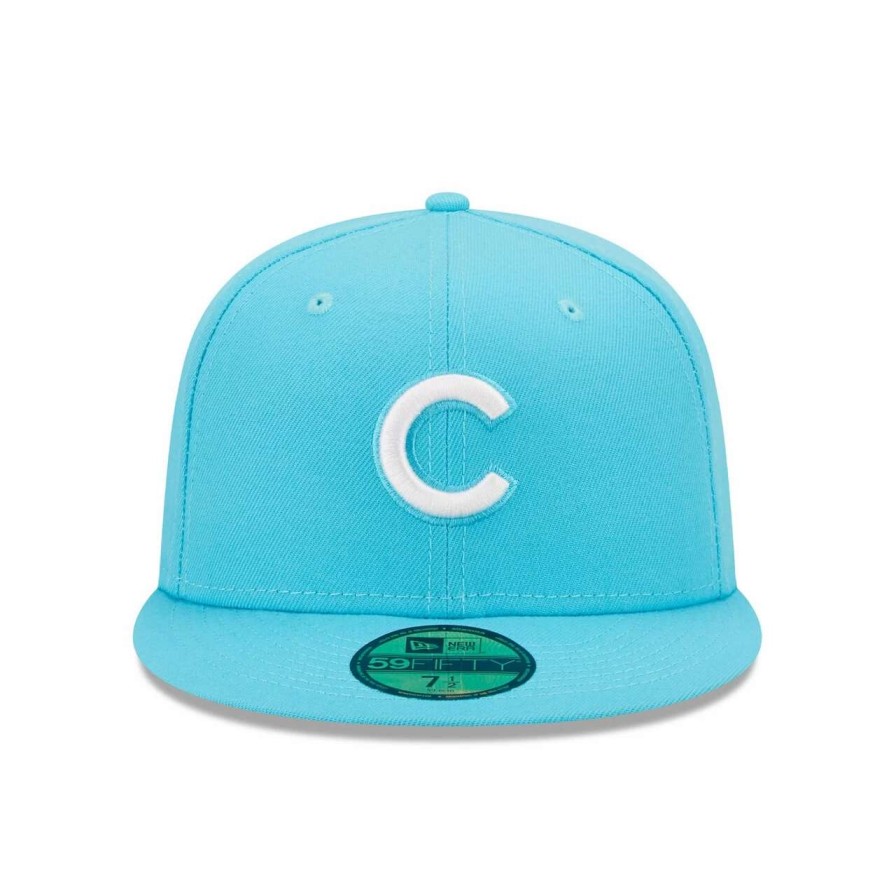 Team * | Men'S Chicago Cubs New Era Blue Vice Highlighter Logo 59Fifty Fitted Hat