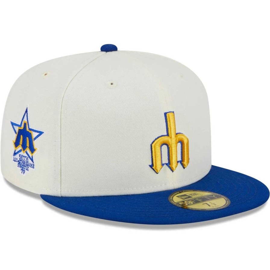 Team * | Men'S Seattle Mariners New Era Stone/Royal Retro 59Fifty Fitted Hat