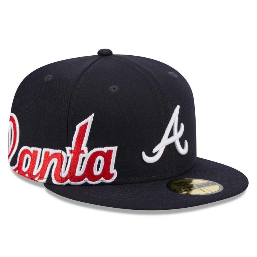 Team * | Men'S Atlanta Braves New Era Navy Arch 59Fifty Fitted Hat