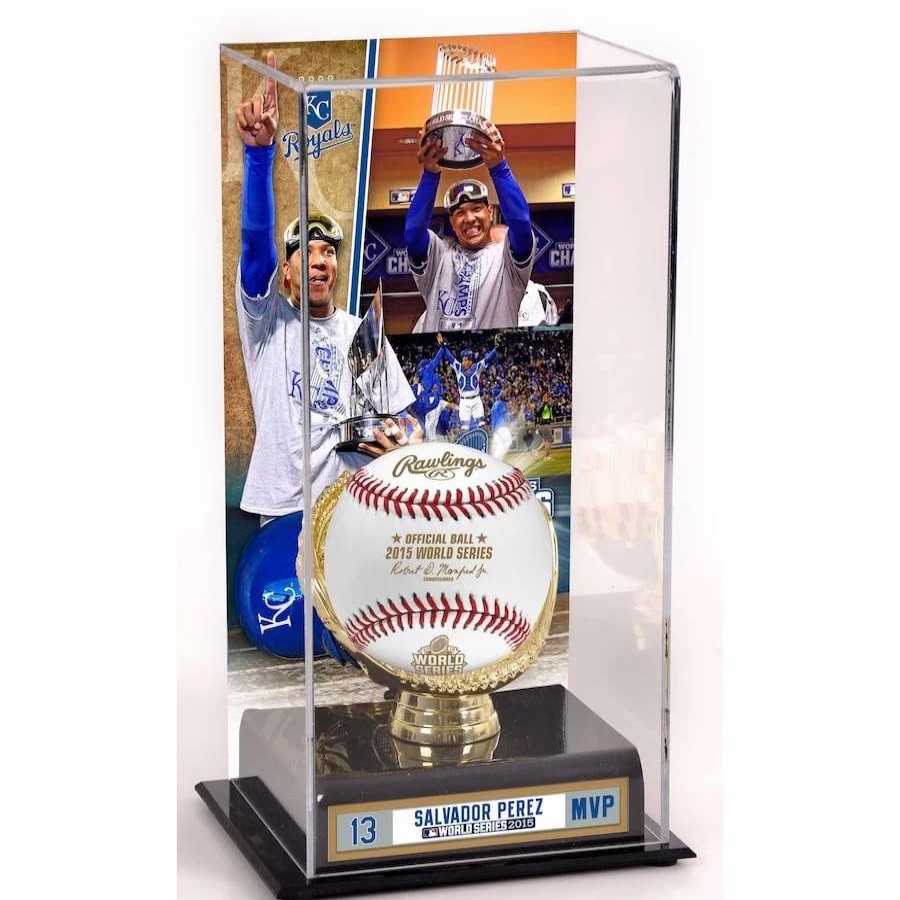 Collectibles & Memorabilia * | Kansas City Royals Salvador Perez Fanatics Authentic 2015 Mlb World Series Champions World Series Mvp Gold Glove Display Case With Image