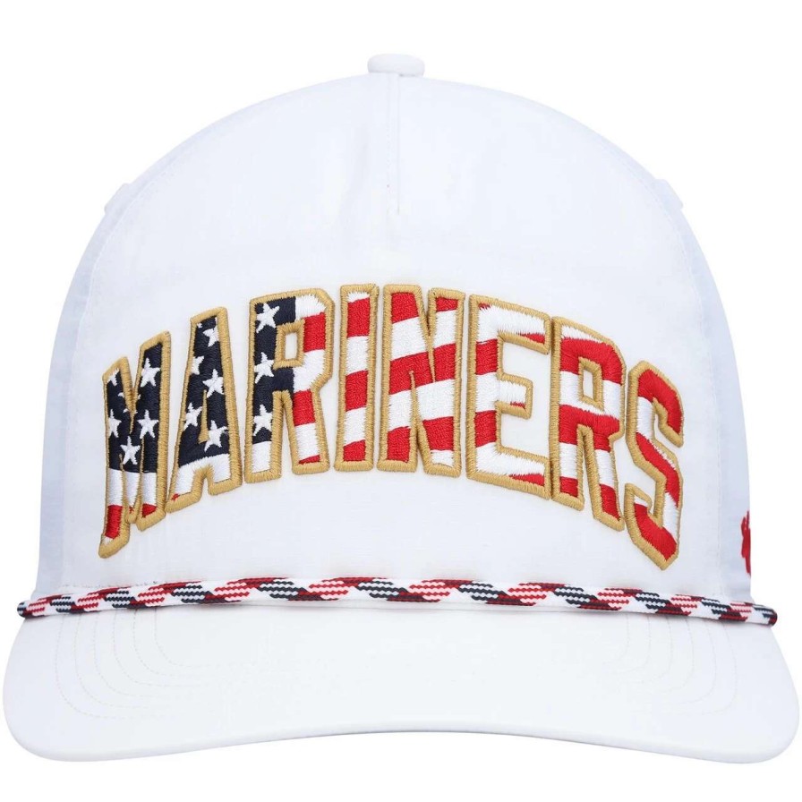 Team * | Men'S Seattle Mariners '47 White Flag Flutter Hitch Snapback Hat