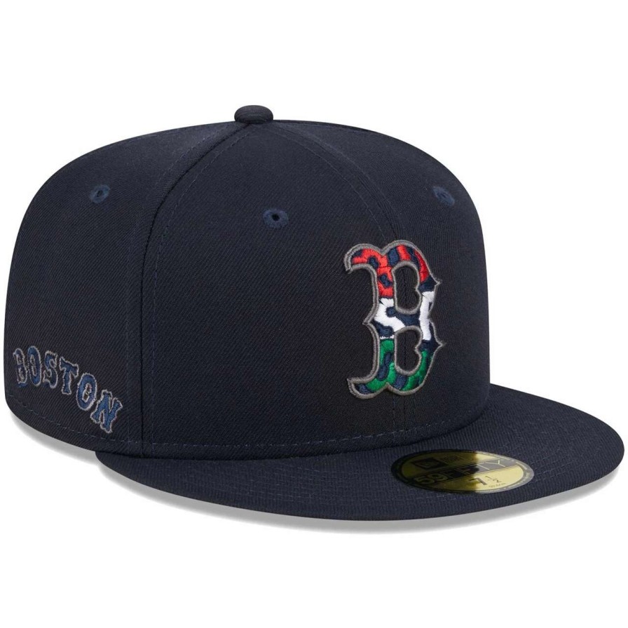 Team * | Men'S Boston Red Sox New Era Navy Script Fill 59Fifty Fitted Hat