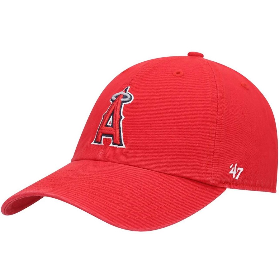 Team * | Men'S Los Angeles Angels '47 Red Heritage Clean Up Adjustable Hat