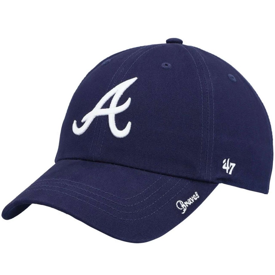 Team * | Women'S Atlanta Braves '47 Navy Team Miata Clean Up Adjustable Hat