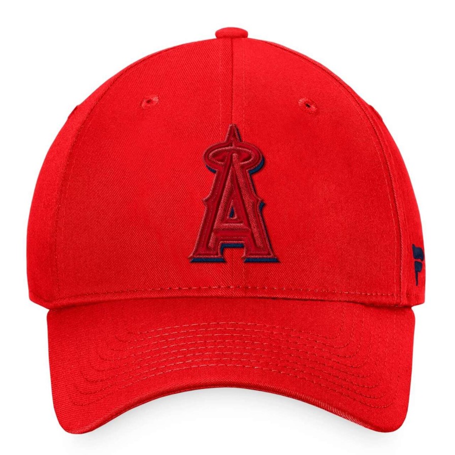 Team * | Men'S Los Angeles Angels Fanatics Branded Red Fundamental Shadow Snapback Hat