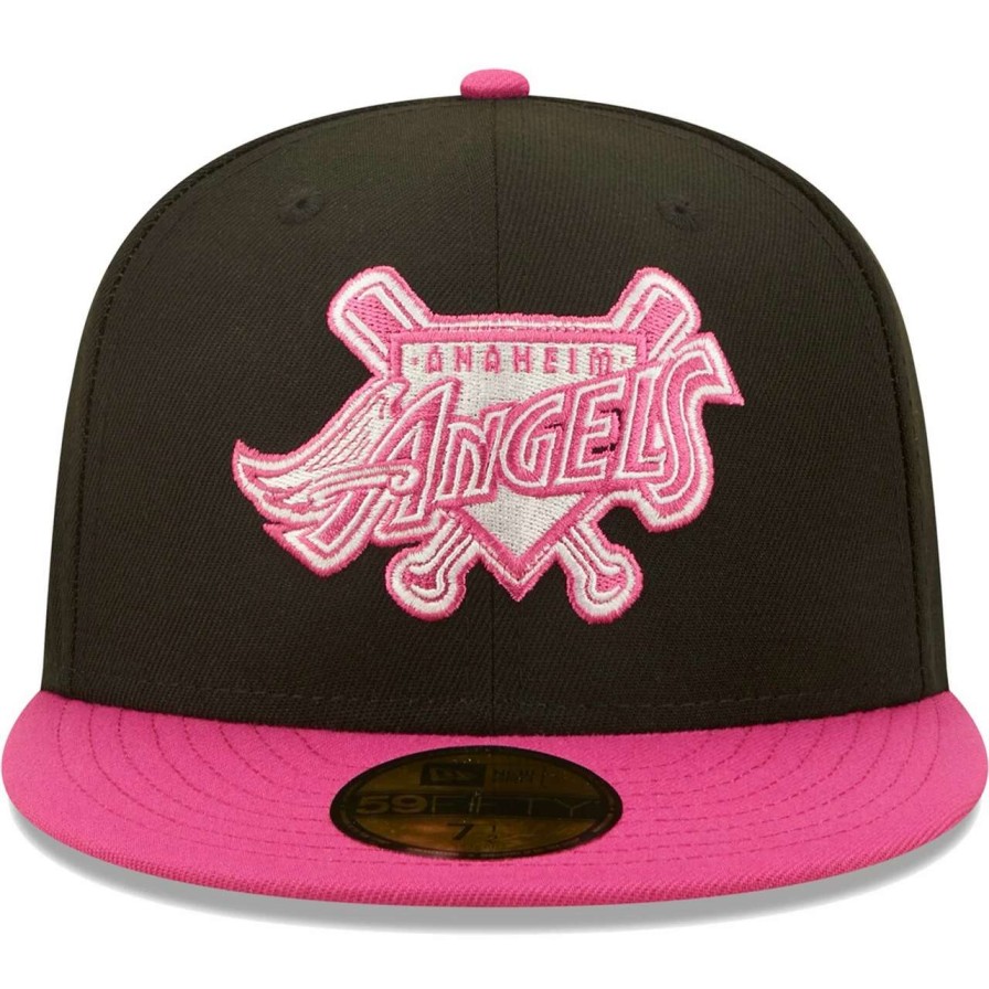 Team * | Men'S Los Angeles Angels New Era Black/Pink 40Th Season Passion 59Fifty Fitted Hat