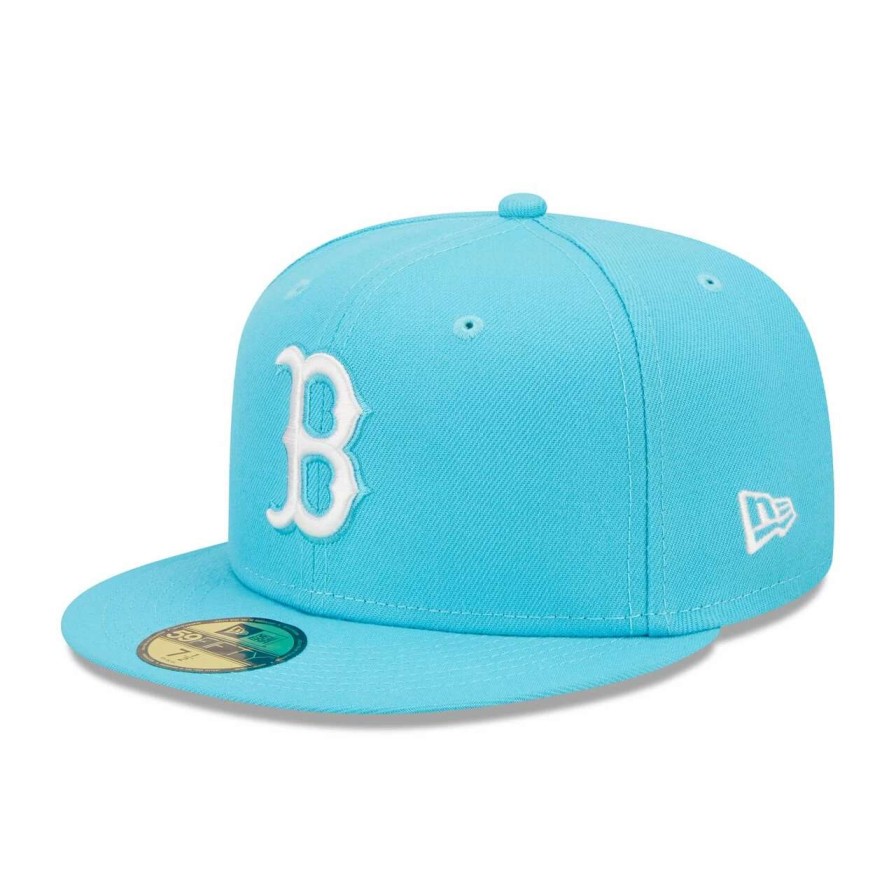 Team * | Men'S Boston Red Sox New Era Blue Vice Highlighter Logo 59Fifty Fitted Hat