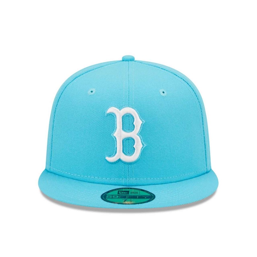 Team * | Men'S Boston Red Sox New Era Blue Vice Highlighter Logo 59Fifty Fitted Hat