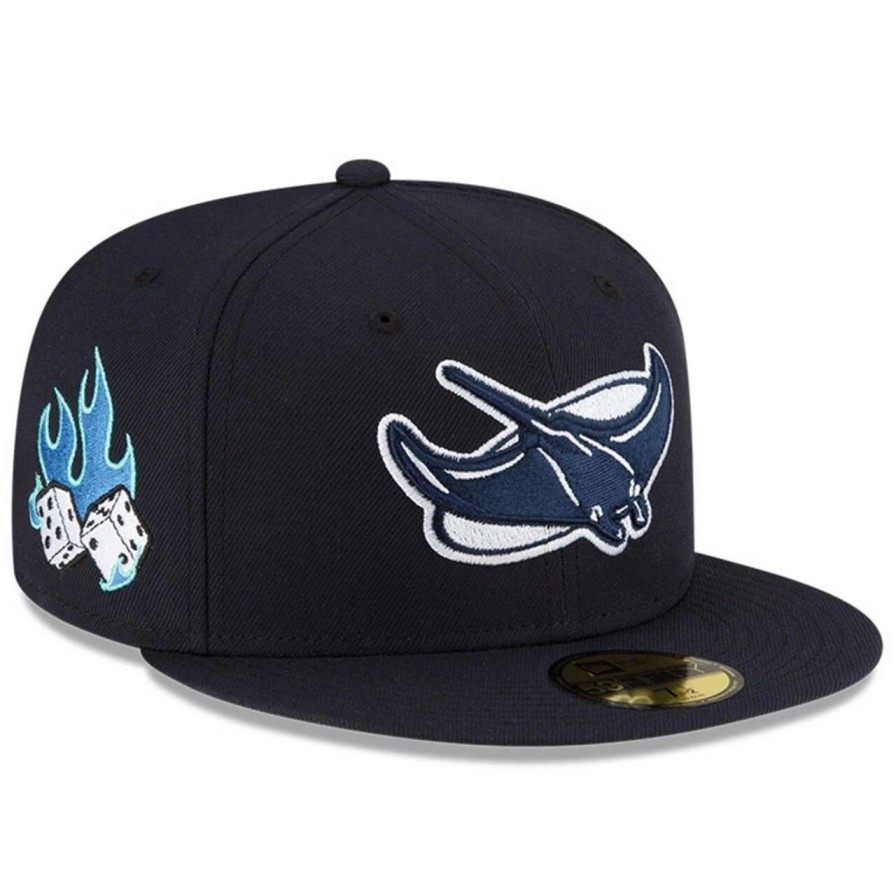 Team * | Men'S Tampa Bay Rays New Era Navy Feature X Mlb 59Fifty Fitted Hat