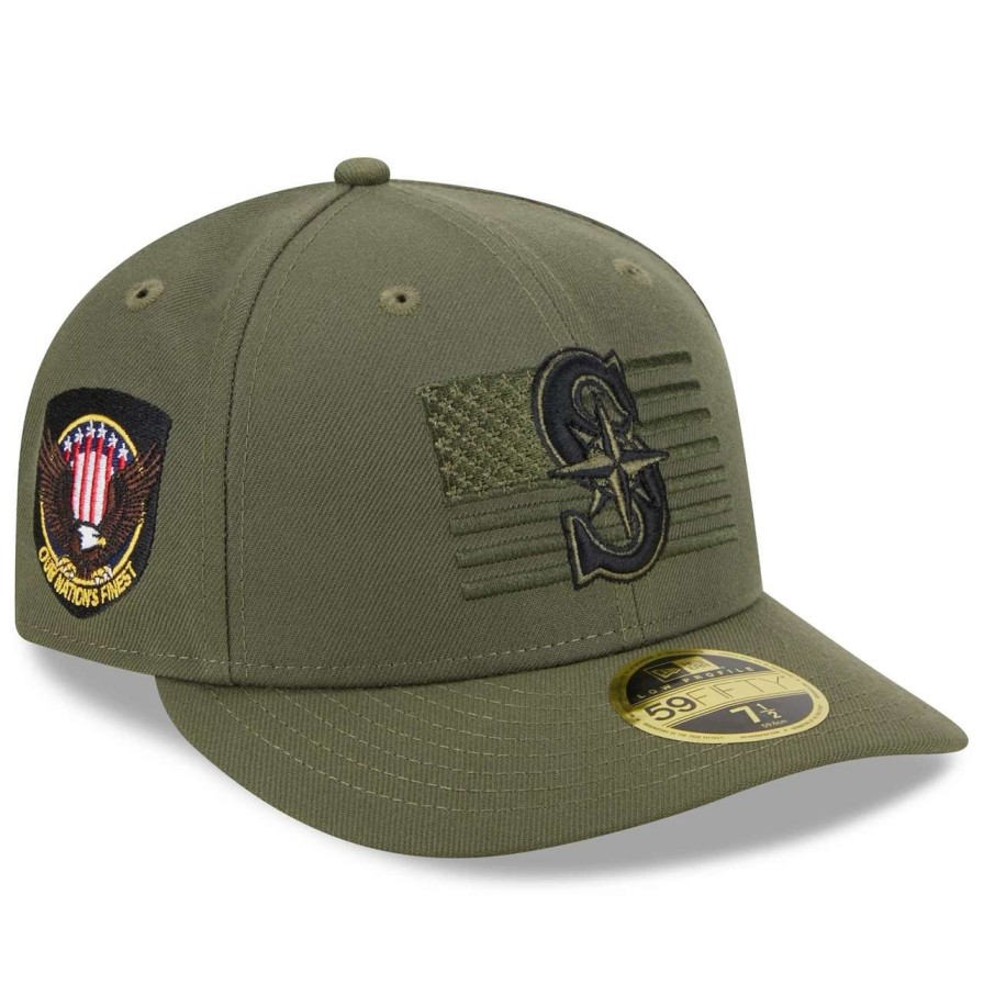 Team * | Men'S Seattle Mariners New Era Green 2023 Armed Forces Day Low Profile 59Fifty Fitted Hat