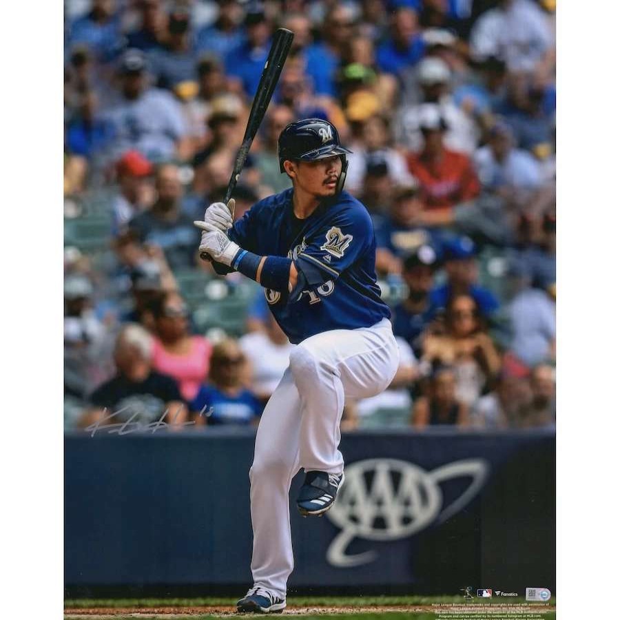 Collectibles & Memorabilia * | Autographed Milwaukee Brewers Keston Hiura Fanatics Authentic 16 X 20 Hitting Photograph